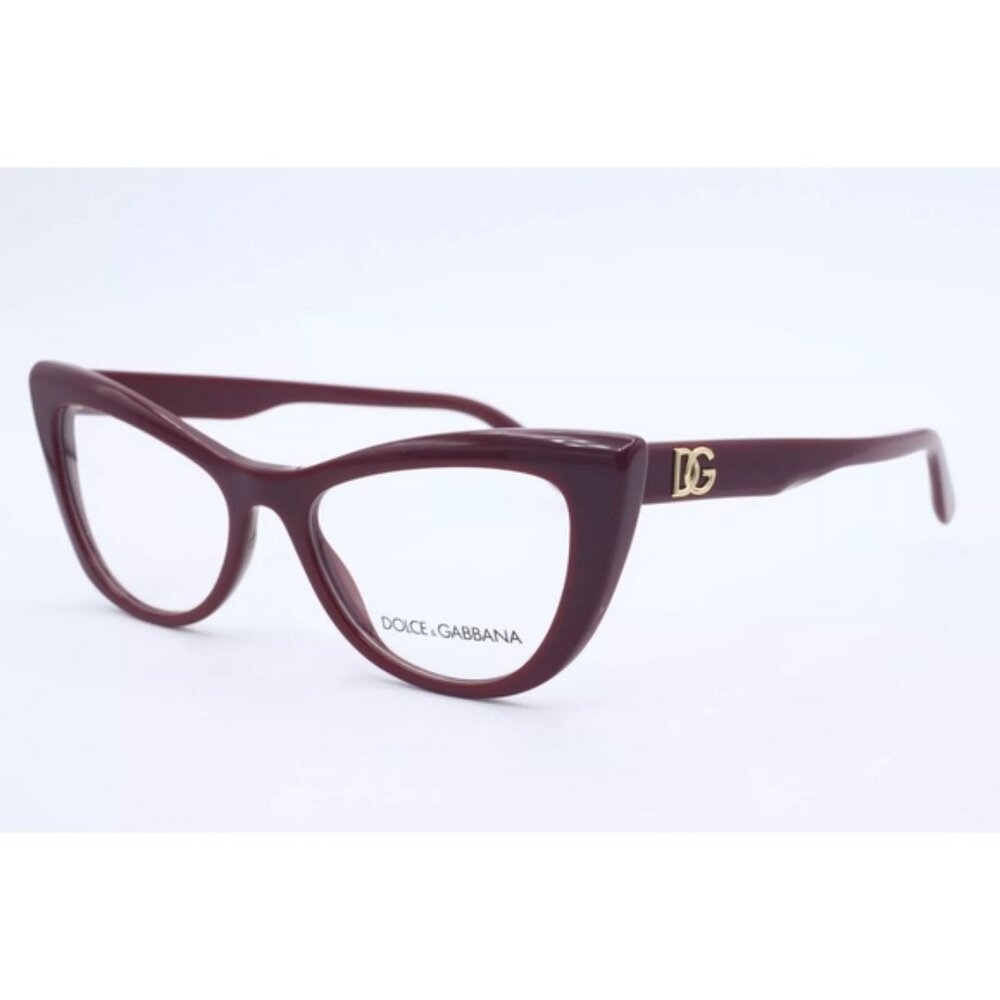 New Dolce & Gabbana DG 3354 3091 Red Cat Eye Eyeglasses Clear Lenses 54mm